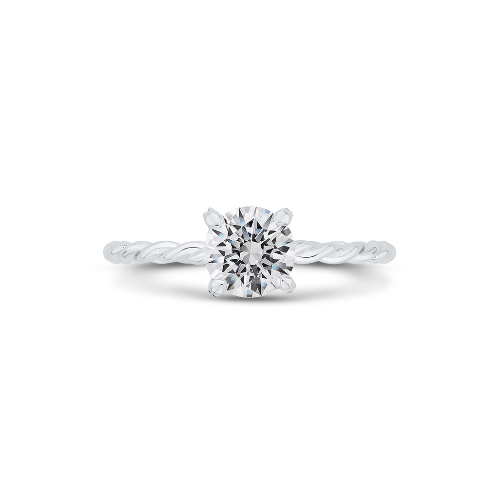 CA0514E-37W-1.00 Bridal Jewelry Carizza White Gold Round Diamond Engagement Rings