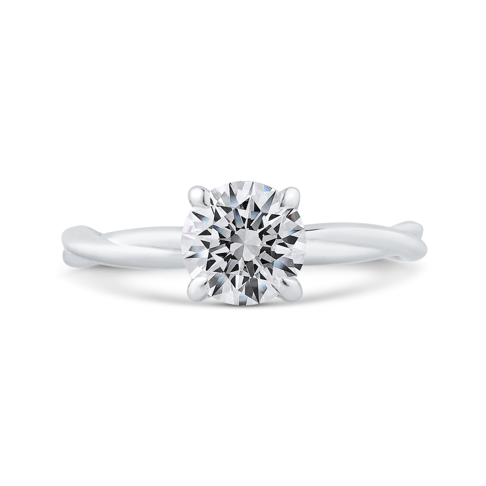 CA0516E-W-1.00 Bridal Jewelry Carizza White Gold Round Solitaire Engagement Rings
