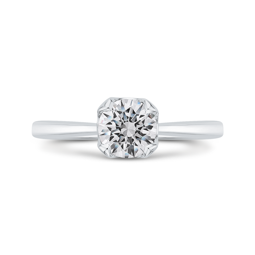 CA0517E-37W-1.00 Bridal Jewelry Carizza White Gold Round Diamond Engagement Rings