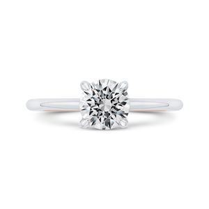CA0523EH-37WP-1.00 Bridal Jewelry Carizza White Gold,Rose Gold Round Diamond Solitaire Engagement Rings