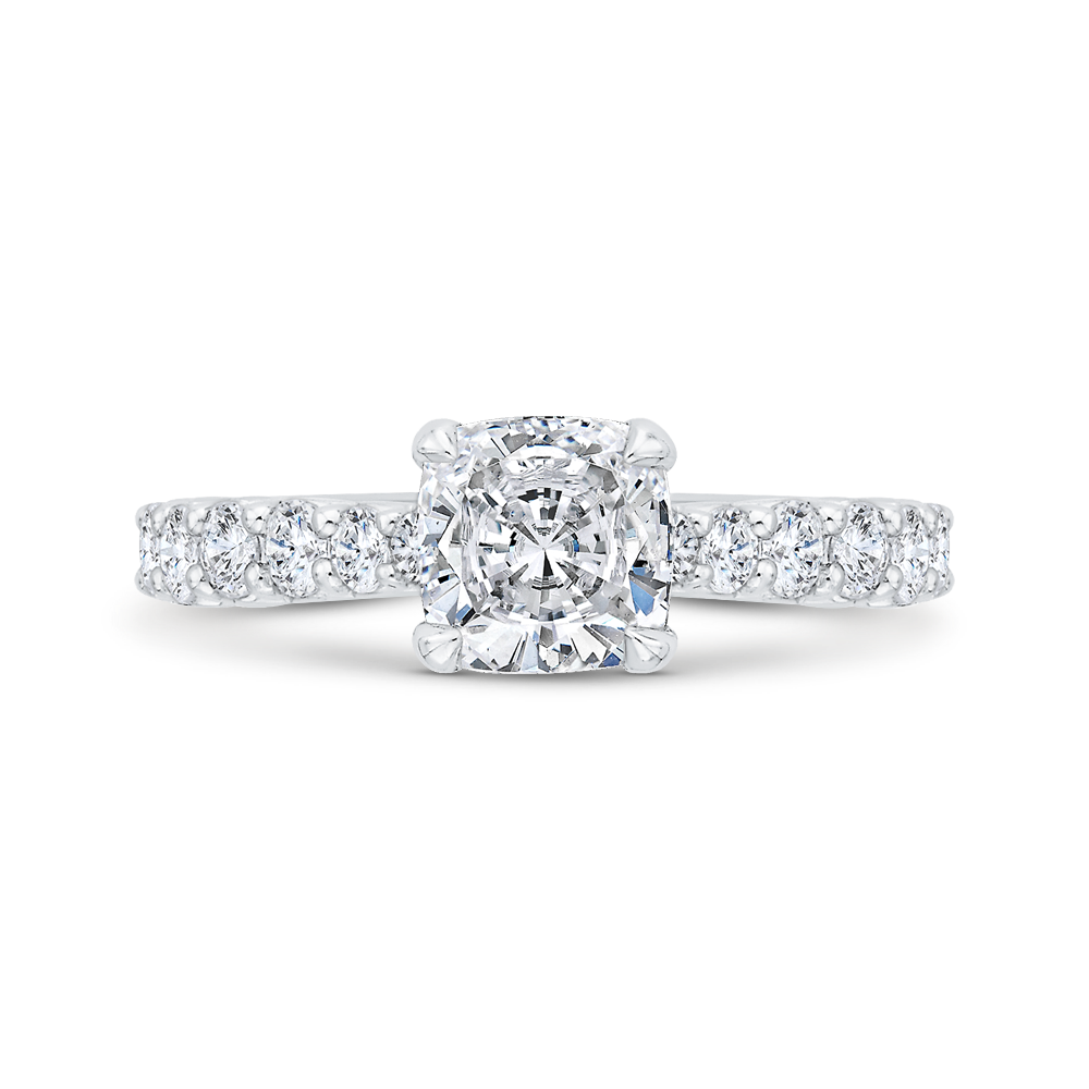 CA0524EQ-37W-1.50 Bridal Jewelry Carizza White Gold Round Diamond Engagement Rings