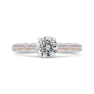 CA0527EH-37WP-1.00 Bridal Jewelry Carizza White Gold,Rose Gold Round Diamond Engagement Rings