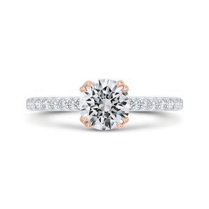 CA0528EH-37WP-1.00 Bridal Jewelry Carizza White Gold,Rose Gold Round Diamond Engagement Rings