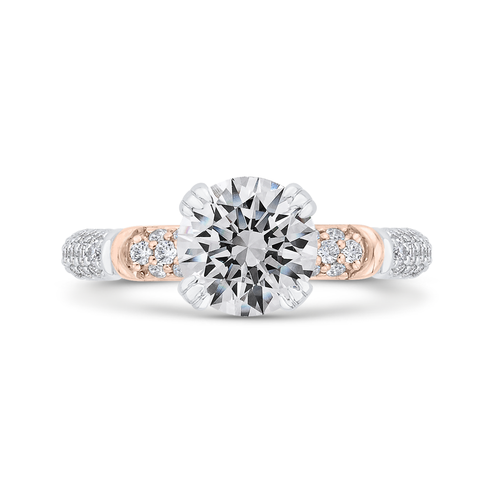 CA0529EH-37WP-1.50 Bridal Jewelry Carizza White Gold,Rose Gold Round Diamond Engagement Rings