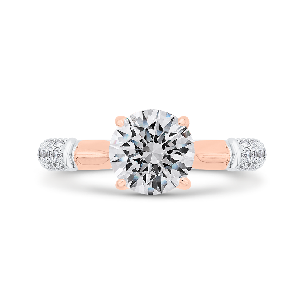 CA0530EH-37WP-1.50 Bridal Jewelry Carizza White Gold,Rose Gold Round Diamond Engagement Rings