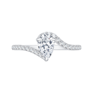 CAA0137EH-37W Bridal Jewelry Carizza White Gold Pear Diamond Engagement Rings