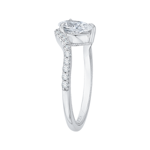 14K White Gold Pear Diamond Promise Engagement Ring (Semi Mount)