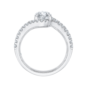 14K White Gold Pear Diamond Promise Engagement Ring (Semi Mount)