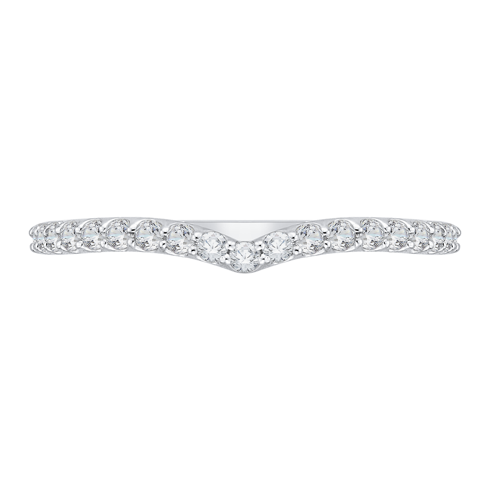 CAO0126BQ-37W-1.50 Bridal Jewelry Carizza White Gold Round Diamond Wedding Bands