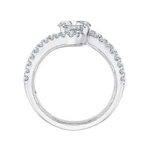 14K White Gold Oval Cut Diamond Promise Engagement Ring (Semi Mount)