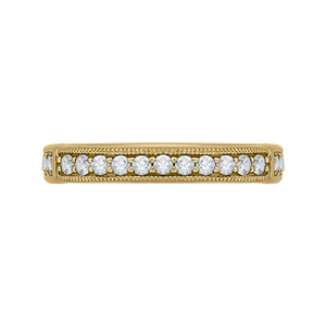 CAO0206B-37 Bridal Jewelry Carizza Yellow Gold Round Diamond Wedding Bands