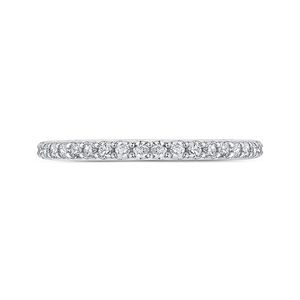 CAO0226B-37W-1.50 Bridal Jewelry Carizza White Gold Round Diamond Wedding Bands