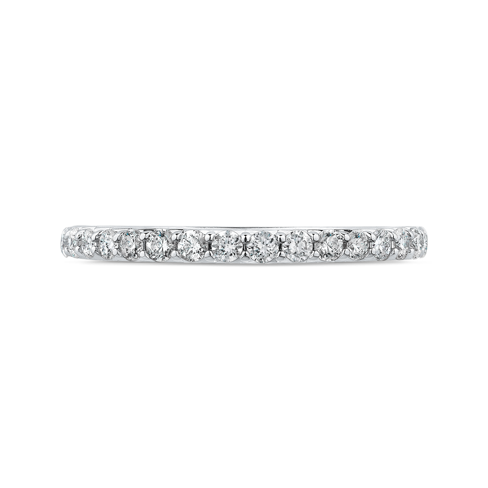 CAO0233BH-37W-1.50 Bridal Jewelry Carizza White Gold Round Diamond Wedding Bands