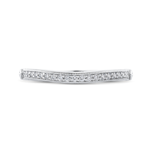 CAO0258BH-37W-1.50 Bridal Jewelry Carizza White Gold Round Diamond Wedding Bands