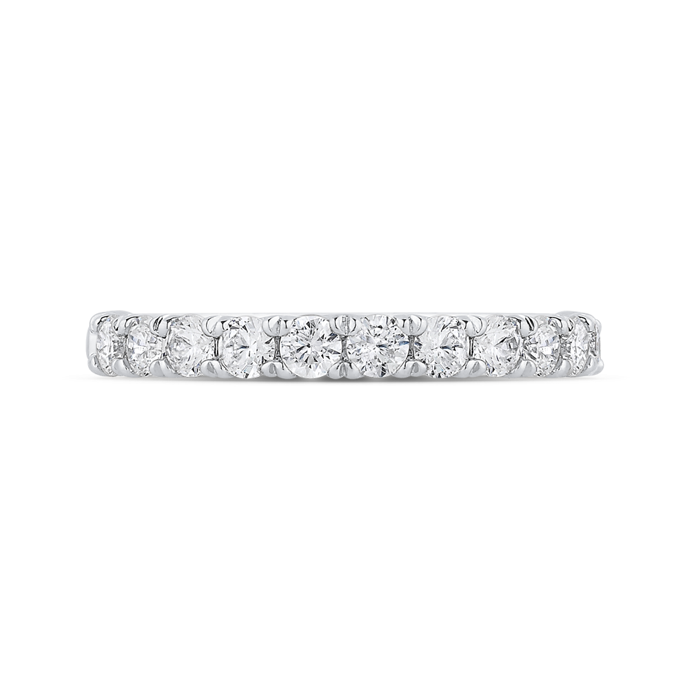CAO0435BH-37W-1.00 Bridal Jewelry Carizza White Gold Round Diamond Wedding Bands