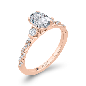 14K Rose Gold Diamond Engagement Ring (Semi-Mount)