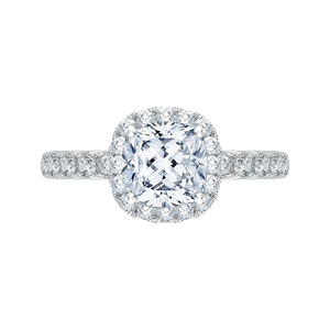 CAU0084E-37WY Bridal Jewelry Carizza White Gold Rose Gold Yellow Gold Cushion Cut Diamond Halo Engagement Rings