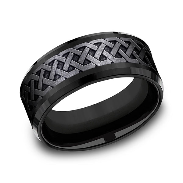 black titanium comfort-fit design wedding band