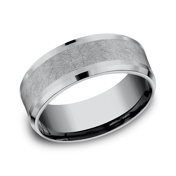 grey tantalum comfort-fit wedding band