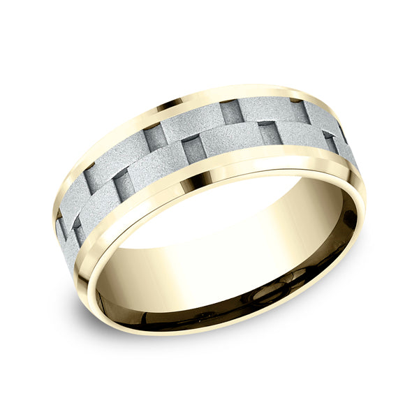 two-tone comfort-fit design wedding ring