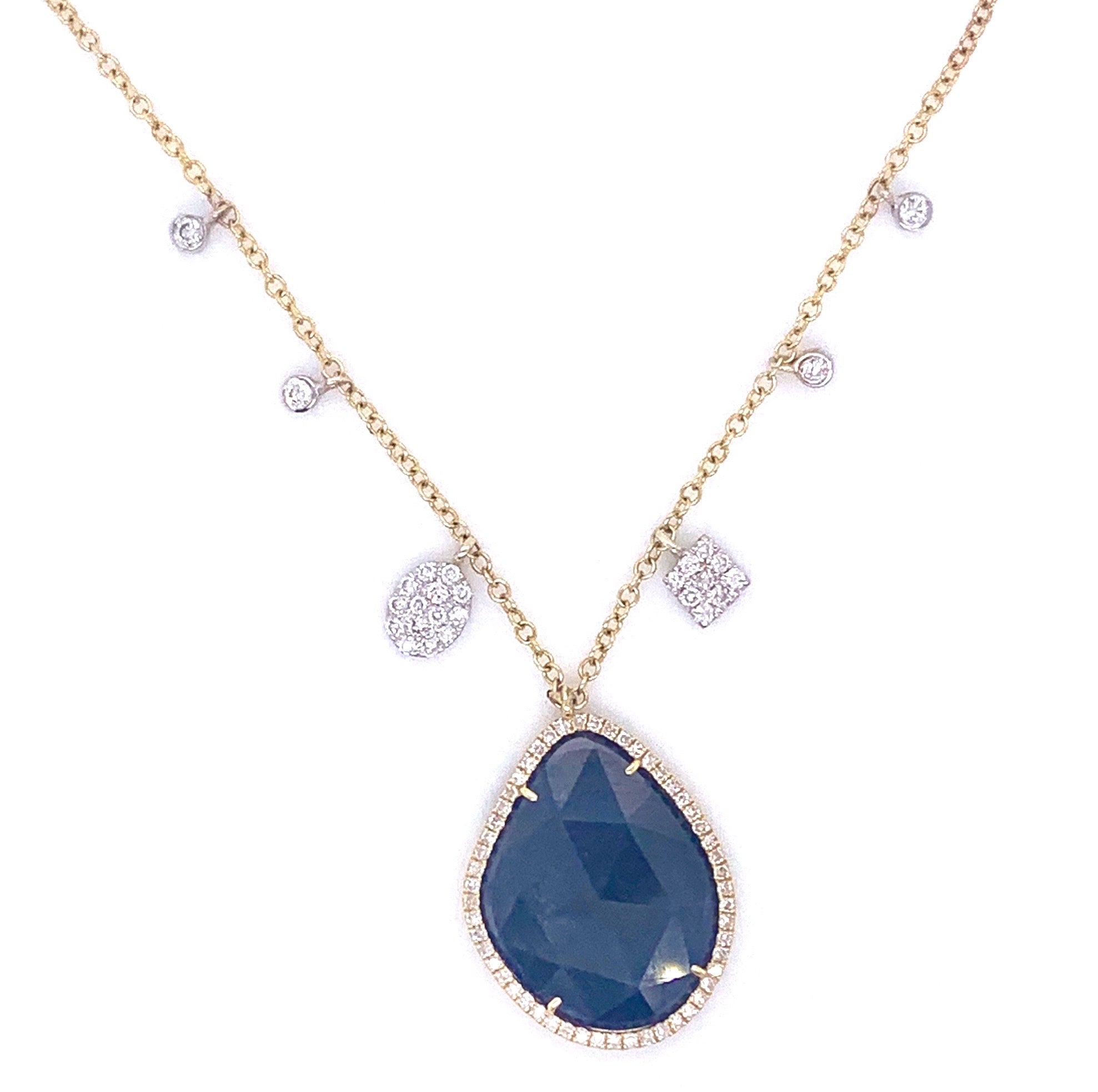Meira T | Sapphire Slice and Diamond Necklace