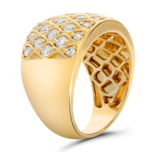 14K "Y" Weave Wide Cigar Band with Diamonds