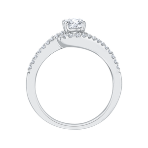 14K White Gold Round Cut Diamond Promise Engagement Ring