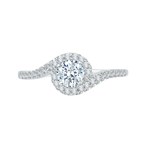 PR0021EC-02W Bridal Jewelry Carizza White Gold Round Diamond Engagement Rings