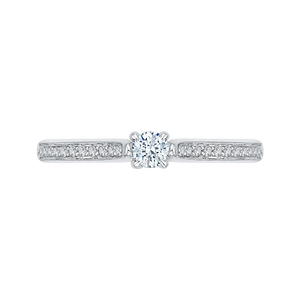 PR0022EC-02W-0.20 Bridal Jewelry Carizza White Gold Round Diamond Engagement Rings