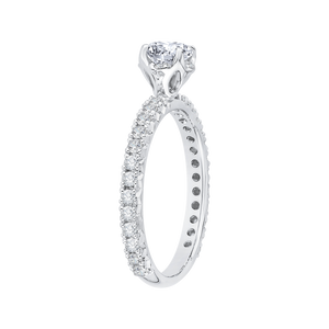 PR0027EC-02W Bridal Jewelry Carizza White Gold Round Diamond Engagement Rings