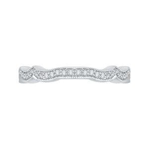 PR0075BQ-44W-.50 Bridal Jewelry Carizza White Gold Round Diamond Wedding Bands