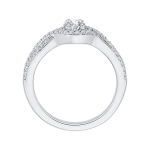 PR0077EC-44W-.50 Bridal Jewelry Carizza White Gold Round Diamond Engagement Rings