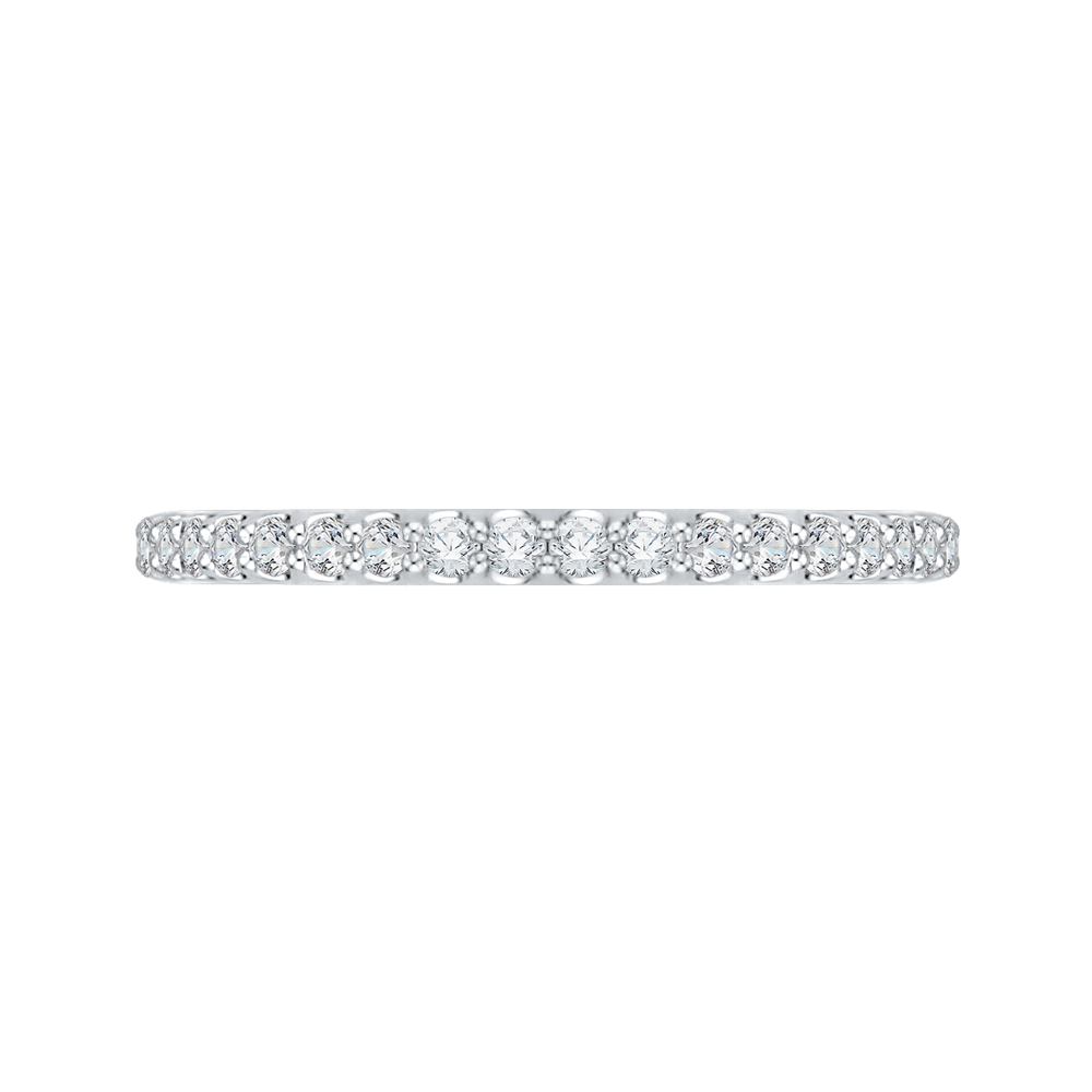 PR0106BQ-44W Bridal Jewelry Carizza White Gold Round Diamond Wedding Bands