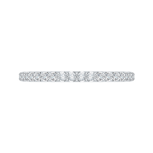 PR0106BQ-44W Bridal Jewelry Carizza White Gold Round Diamond Wedding Bands