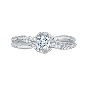 PR0111ECH-44W-.33 Bridal Jewelry Carizza White Gold Round Diamond Engagement Rings
