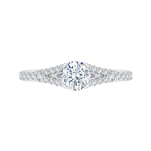 PR0118ECH-44W-.50 Bridal Jewelry Carizza White Gold Round Diamond Engagement Rings