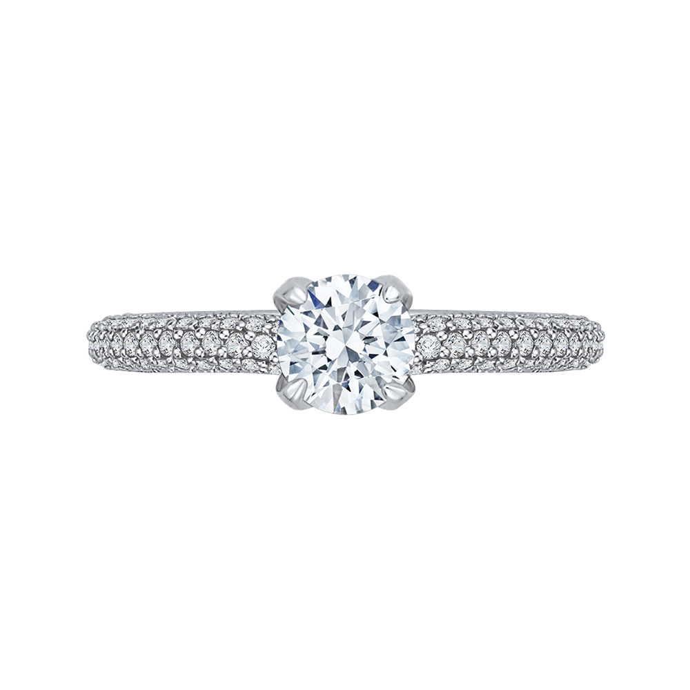 PR0139ECQ-44W-.50 Bridal Jewelry Carizza White Gold Round Diamond Engagement Rings