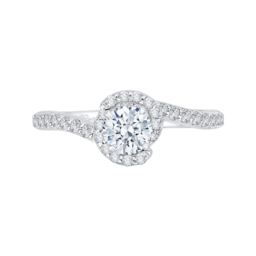 PR0160ECH-44W-.50 Bridal Jewelry Carizza White Gold Round Diamond Engagement Rings