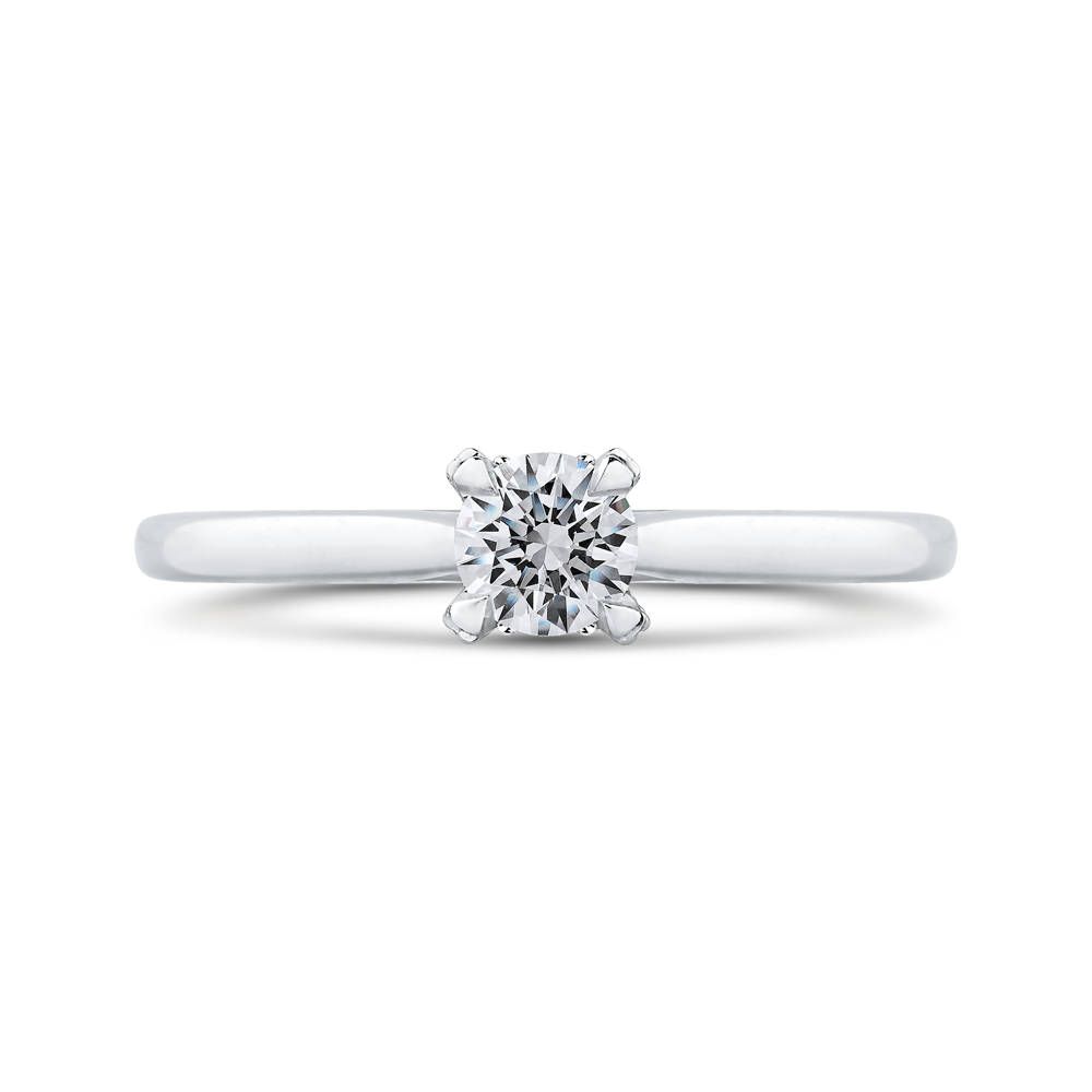 PR0172EC-44W-.33 Bridal Jewelry Carizza White Gold Round Diamond Engagement Rings