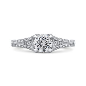 PR0175ECH-44W.75 Bridal Jewelry Carizza White Gold Vintage Round Diamond Engagement Rings
