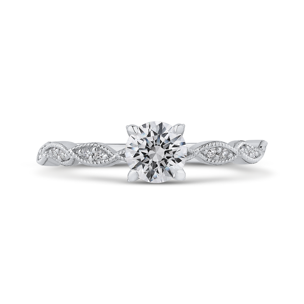 PR0182ECH-44W-.50 Bridal Jewelry Carizza White Gold Round Diamond Engagement Rings