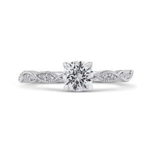 PR0182ECH-44W-.50 Bridal Jewelry Carizza White Gold Round Diamond Engagement Rings