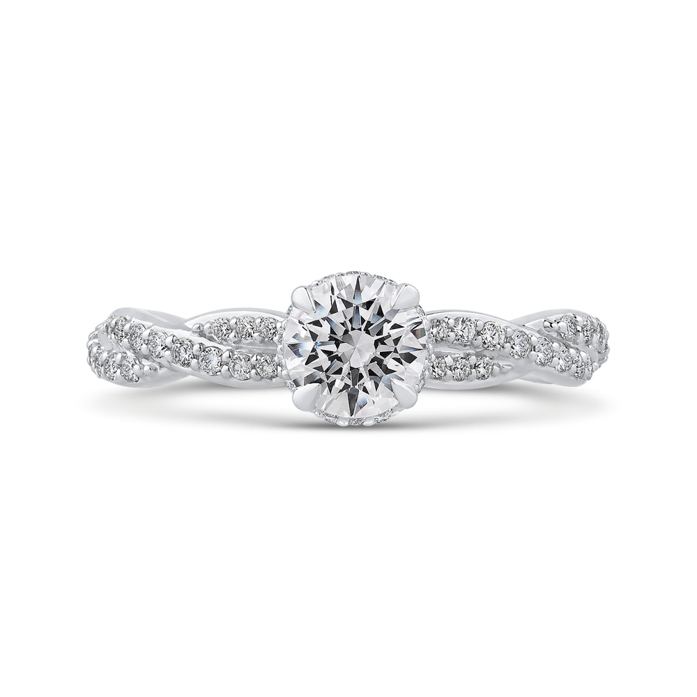 PR0192ECQ-44W-.75 Bridal Jewelry Carizza White Gold Round Diamond Engagement Rings