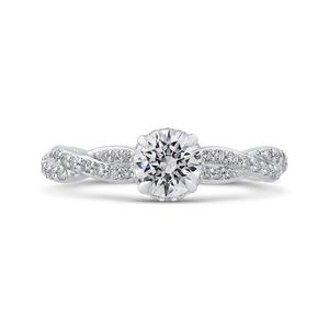 PR0192ECQ-44W-.75 Bridal Jewelry Carizza White Gold Round Diamond Engagement Rings