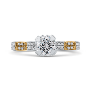 PR0194ECH-44WY-.75 Bridal Jewelry Carizza White Gold Rose Gold Yellow Gold Round Diamond Engagement Rings