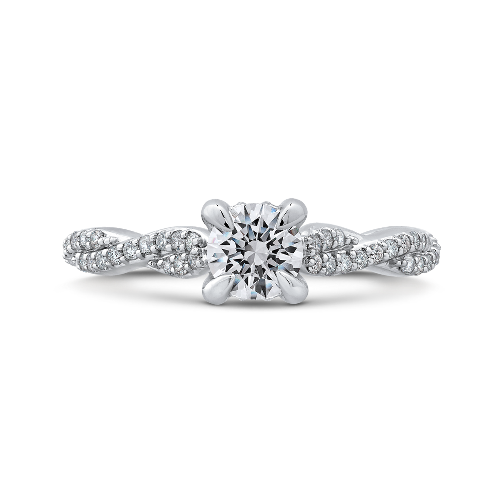 PR0195ECQ-44W-.50 Bridal Jewelry Carizza White Gold Round Diamond Engagement Rings