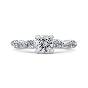 PR0195ECQ-44W-.50 Bridal Jewelry Carizza White Gold Round Diamond Engagement Rings