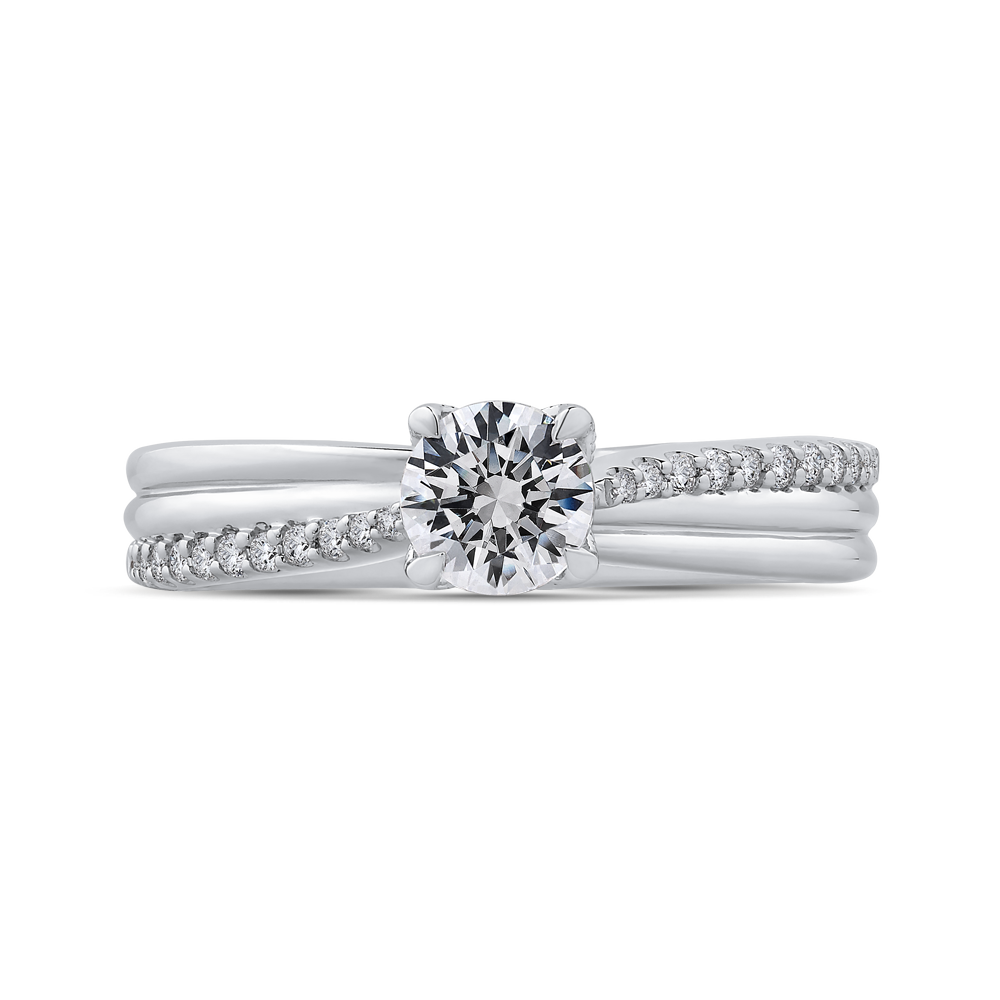 PR0196ECH-44W-.50 Bridal Jewelry Carizza White Gold Round Diamond Engagement Rings