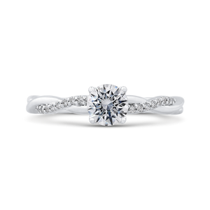 PR0197EC-44W-.50 Bridal Jewelry Carizza White Gold Round Diamond Engagement Rings