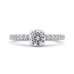 PR0200ECQ-44W-.75 Bridal Jewelry Carizza White Gold Round Diamond Engagement Rings